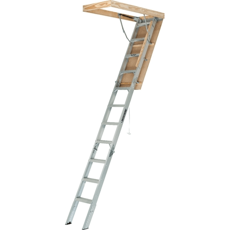Louisville AA2210 Aluminum Attic Ladder  Louisville AA2210 Aluminum Attic Ladder